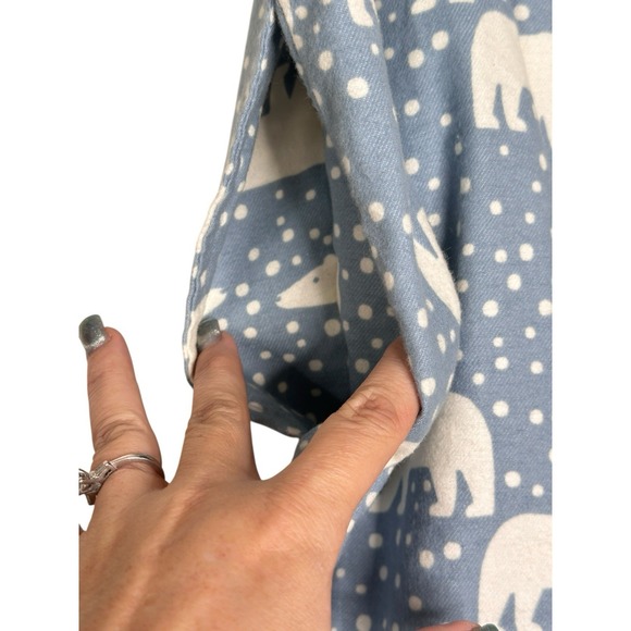 Hanna Andersson Unisex Holiday Polar Bear Flannel Pajama Pants XL Blue Snow - Picture 4 of 7